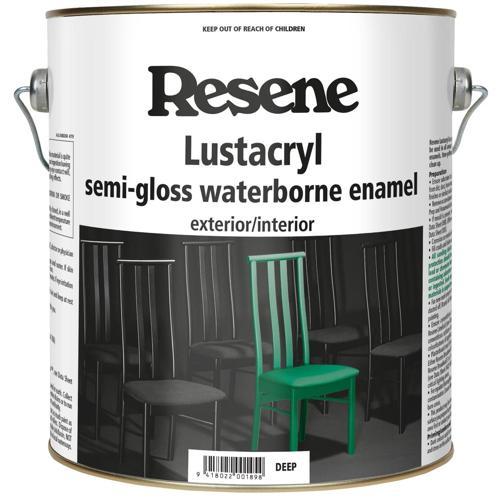 Resene Lustacryl Semi-Gloss Waterborne Enamel Paint 4L Deep Base