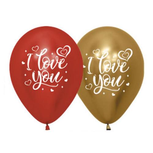 Sempertex 30cm I Love You Bright Reflex Assorted Latex Balloons, 25PK