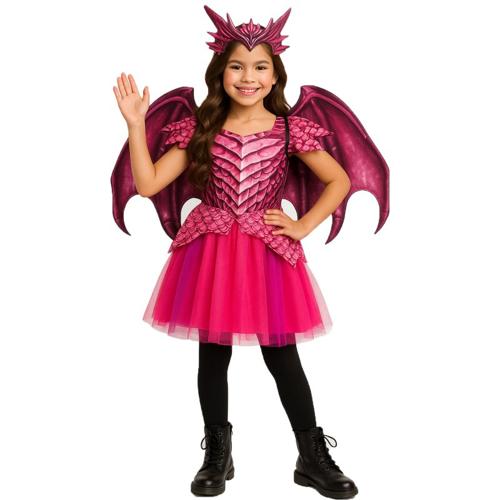 Costume Dragon Dress Pink Girl's 4-6 Years