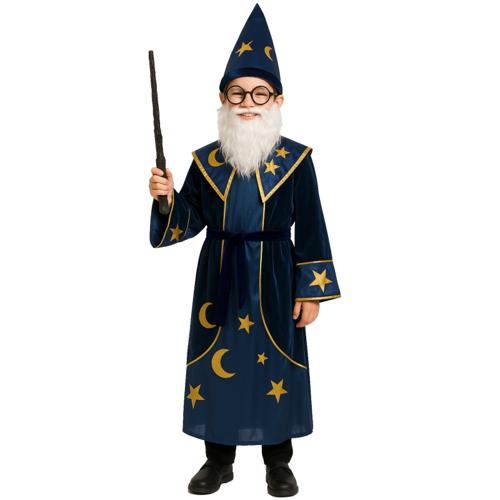 Costume Magic Wizard Robe Blue Boy's 10-12 Years