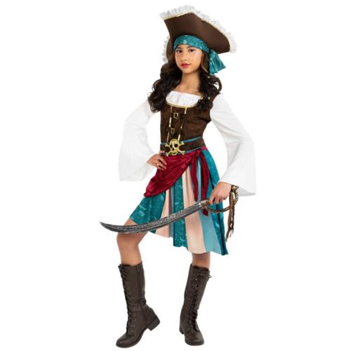 Costume Pirate Captain Boho Girls 7-9 Years