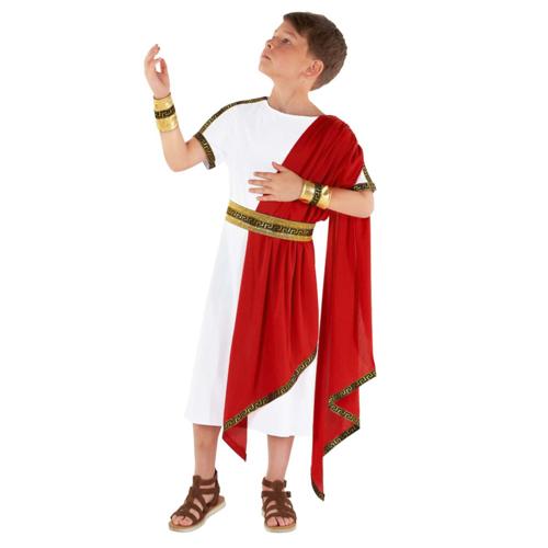 Costume Roman Toga Red Boy's 12-14 Years