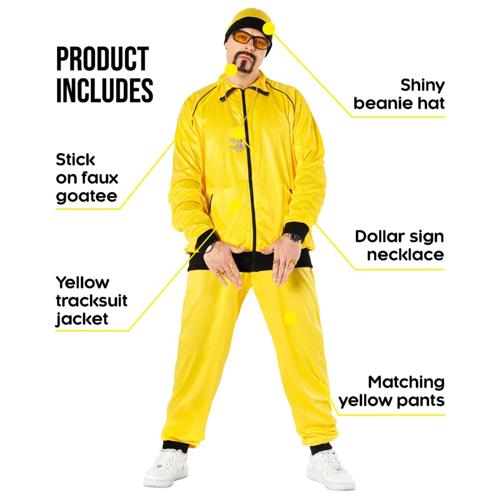 Costume Hip Hop Tracksuit Yellow Men's Size Large