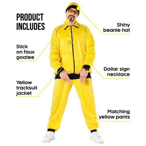 Costume Hip Hop Tracksuit Yellow Men's Size X-Large