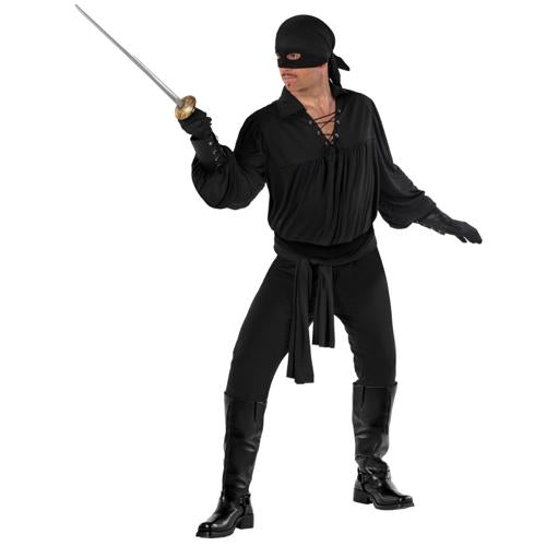 Costume Masked Vigilante Black Men's Size Medium