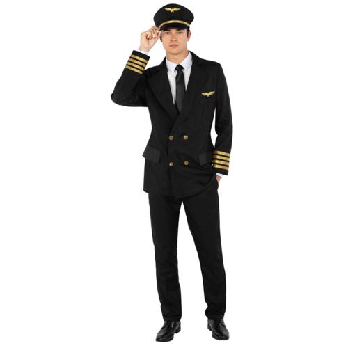 Costume Pilot Captain Black Men's Size XXX-Large