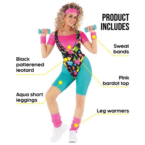 Costume 80's Aerobics Bright Women's Size 24-26