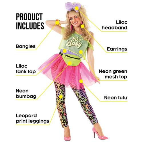 Costume 80's Baby Bright Tutu Women's Size 16-18