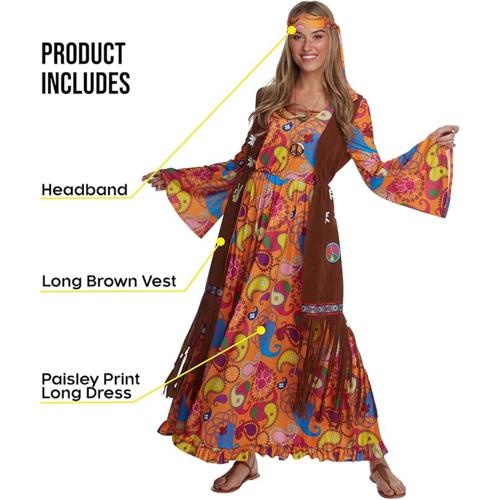 Costume Long Hippie Women's Size 20-22