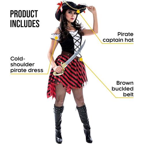 Costume Pirate Black Hat Women's Size 20-22