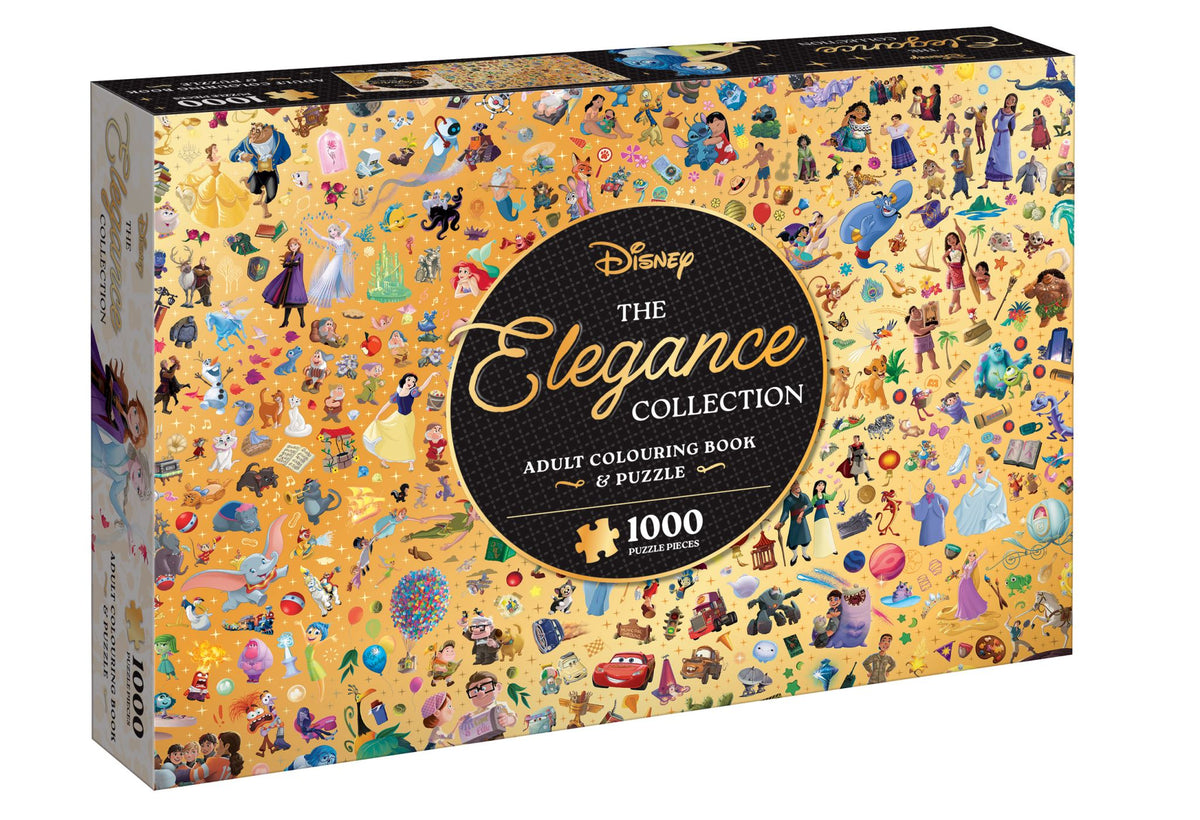 Elegance Collection: Adult Colouring Book and Puzzle (Disney: 1000 Pieces)