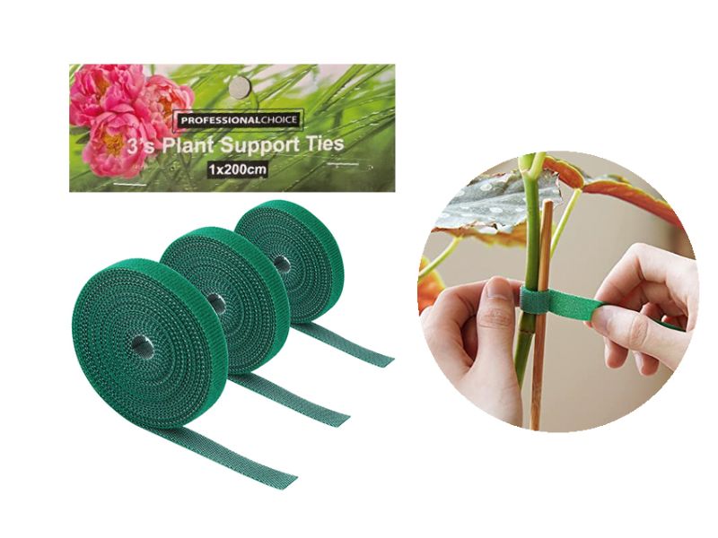 Plant Support Ties - Hook and Loop 1cm x 2m x 3's (48 Packs)