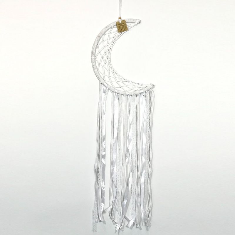 White Half Moon Dreamcatcher 27cm