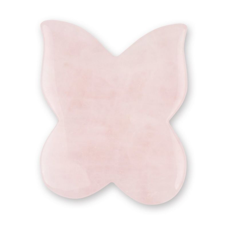 Gua Sha Plate - Butterfly Rose Quartz (7.5cm)