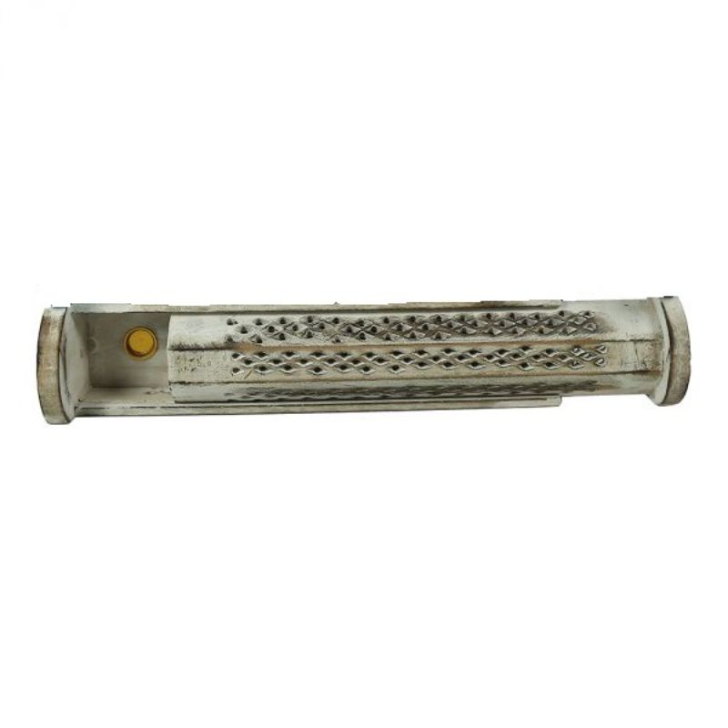 Jali Sliding White Box Incense Burner 12 inch