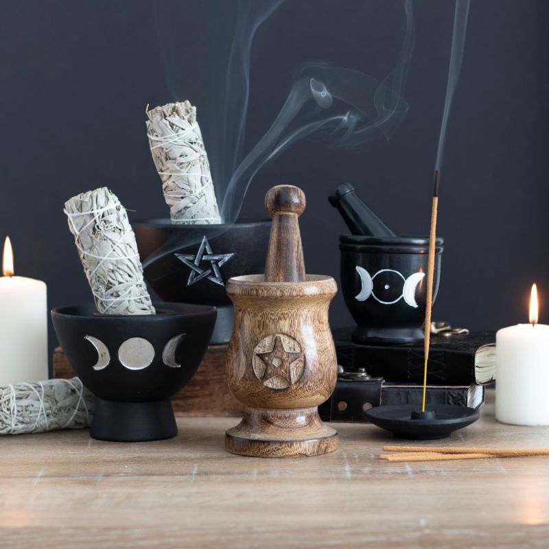 Pentagram Mortar and Pestle 5 inch