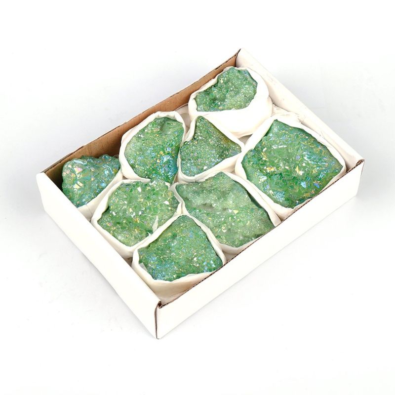 Mini Crystal Tray - Aura Geode Quartz (Green)