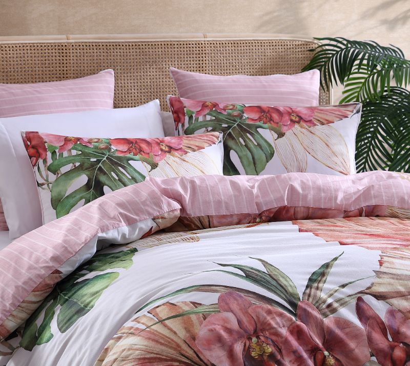 Duvet Cover Set - Orchadia Pink - Super King NZ (LOGAN & MASON)