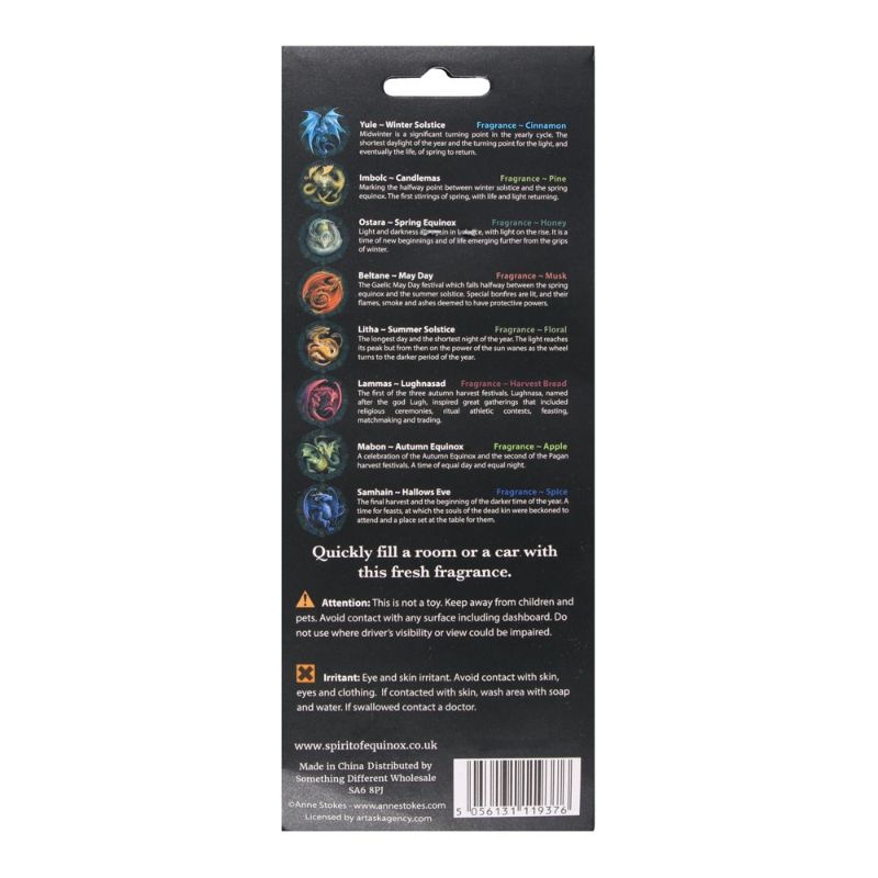 6 x Ostara Dragon Honey Scented Air Freshener by Anne Stokes