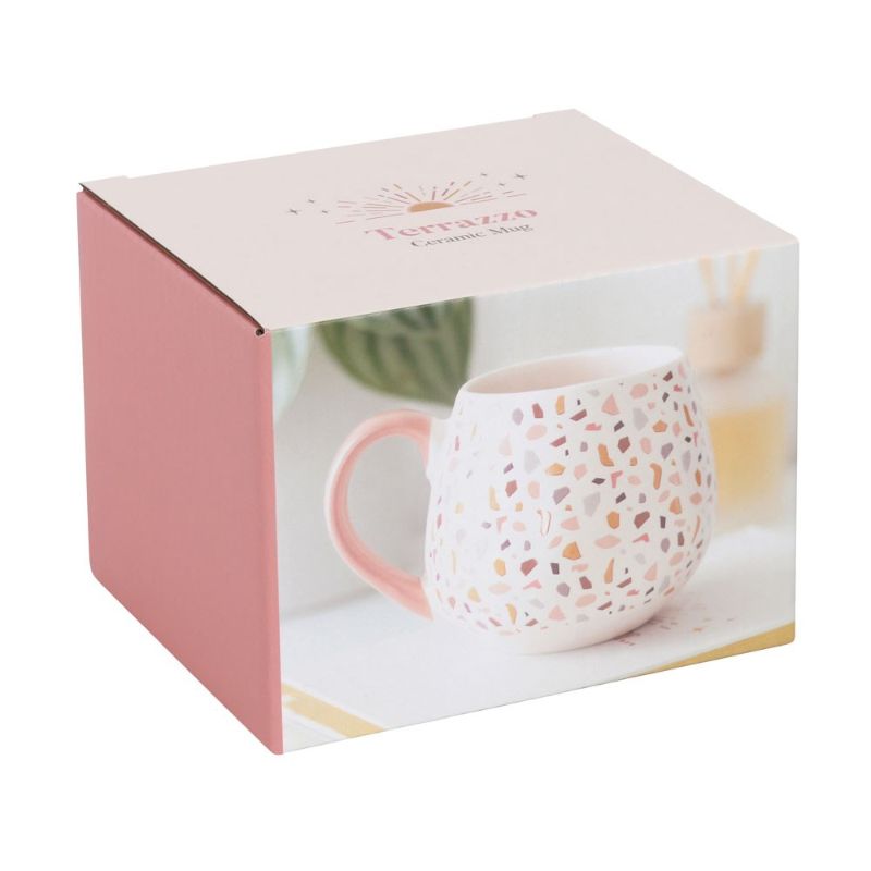 Terrazzo Print Rounded Ceramic Mug