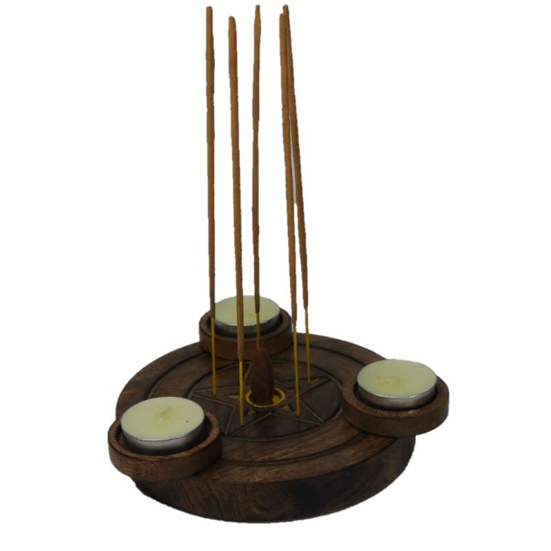 Pentacle Incense/Tealight Burner 6 inch