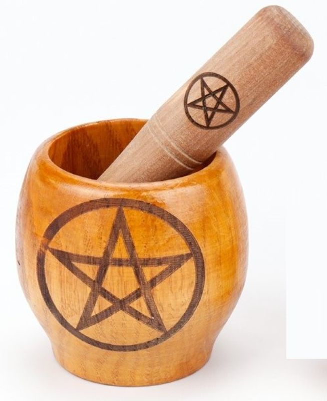 Magic Pestle & Mortar - Witchwares Pentacle (13cm)