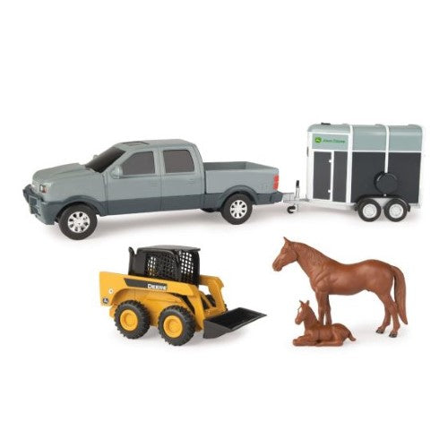 John Deere - 1:32 JD Pickup & Livestock Trailer Set - (Assort 2)