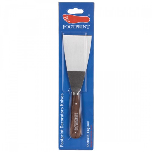 FOOTPRINT Stripping Knife 100mm with a rigid spring tempered steel blade for efficient paint and wallpaper removal.