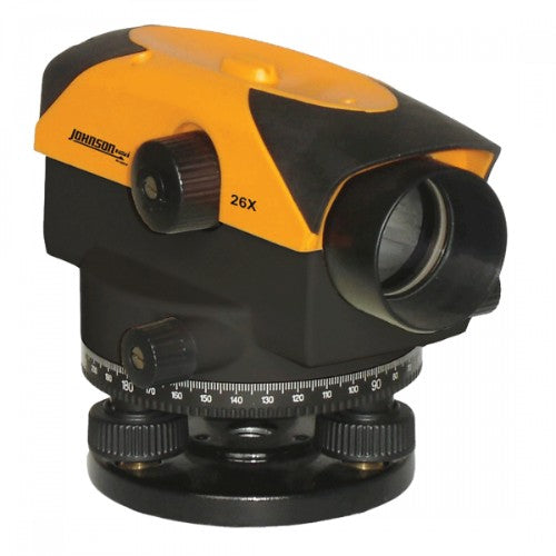 JOHNSON Auto Level with 26X magnification, durable design, and precision features for outdoor leveling and grading projects.