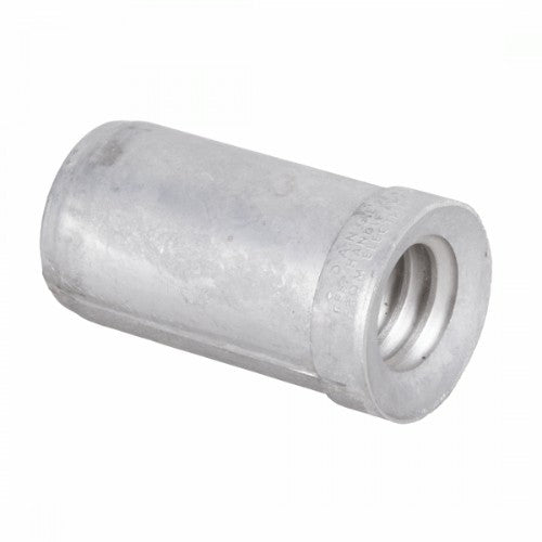 Aluminum end cap for bull float handles, compatible with MTB5-72, designed for professional concrete finishing.