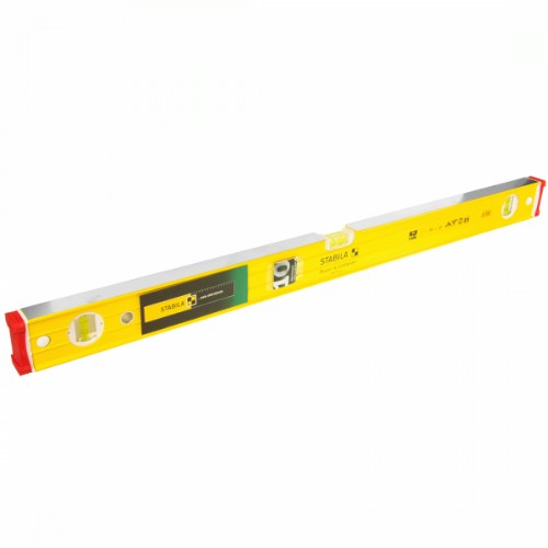 STABILA Level 2400mm, a durable aluminum carpenter level with easy-to-read vials for precise leveling in construction and woodworking.