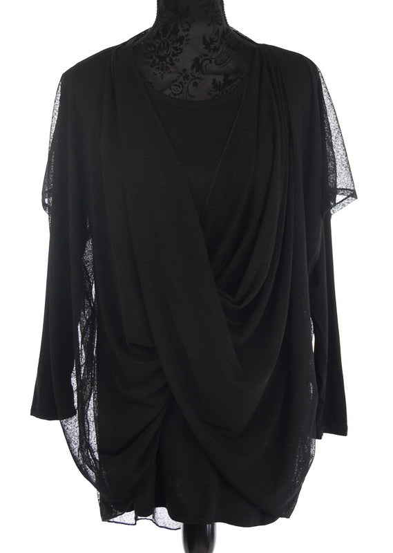 Twist Front Layer Top - Black