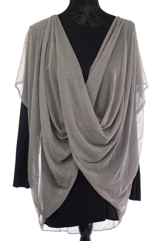 Twist Front Layer Top - Grey