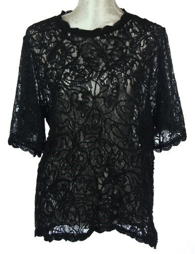 Rhonda Lace With Cord Top BLACK