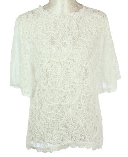 Rhonda Lace With Cord Top WHITE