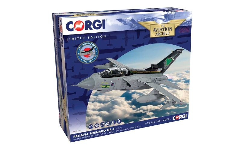 1/72 diecast model of the Tornado GR4 IX Squadron RAF, featuring intricate details and authentic markings, perfect for collectors.