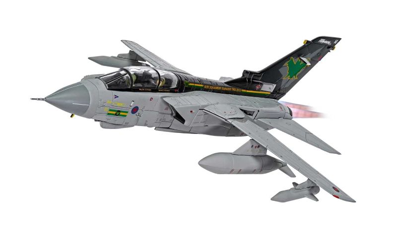 1/72 diecast model of the Tornado GR4 IX Squadron RAF, featuring intricate details and authentic markings, perfect for collectors.