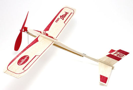 Unassembled balsa wood glider kit, Strato Streak, suitable for indoor/outdoor flight and learning about aerodynamics.