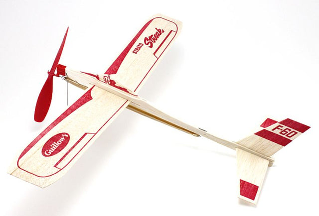 Unassembled balsa wood glider kit, Strato Streak, suitable for indoor/outdoor flight and learning about aerodynamics.