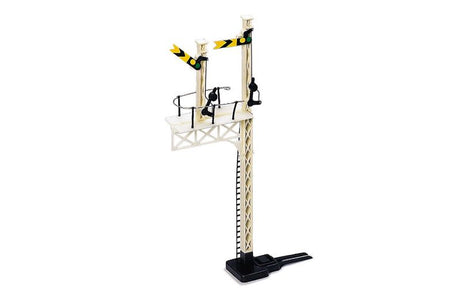 Hornby Junction Distant Signal model at 172mm height with yellow arms for distant or caution, ideal for model railway layouts.