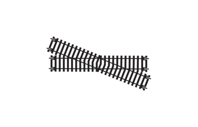 Hornby Diamond RH (1) right-hand diamond crossing for model railways, 168mm x 181mm, 22.5° angle for smooth transitions.