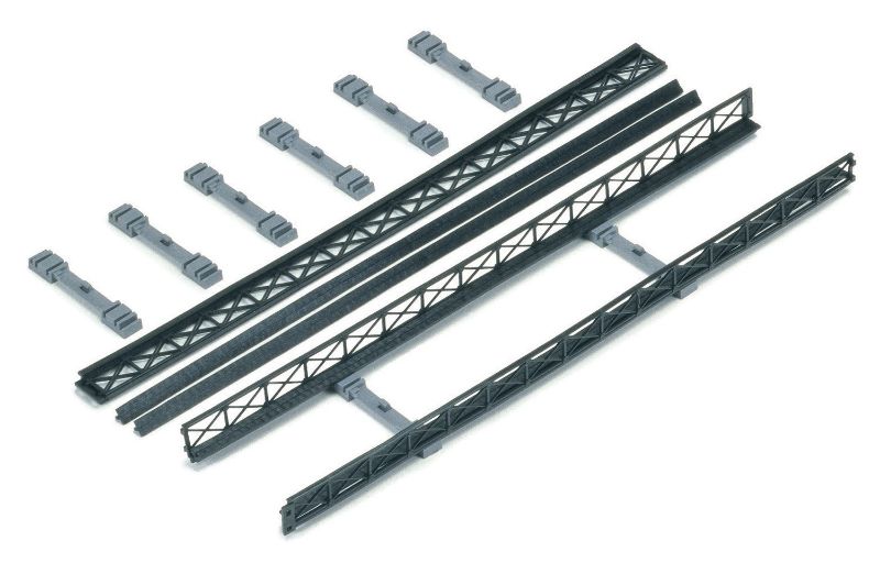 Hornby Track Side Walls Set features flexible planking and lattice sections for realistic railway scenery, total length 1220mm.