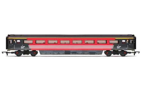 Hornby Virgin Mk.3 1st Open model train car in authentic Virgin livery, ideal for collectors and railway enthusiasts.