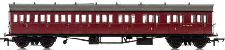 Hornby BR Collett 57' BE E131 model coach in 1:76 scale, featuring nine compartments and classic Bow Ended design.