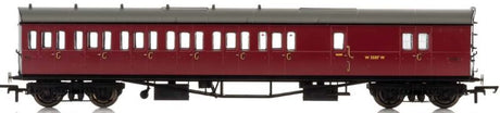 Hornby BR Collett 57' BE D98 6CC LH model train, featuring detailed bow-ended design and six compartments for Era 4 layouts.
