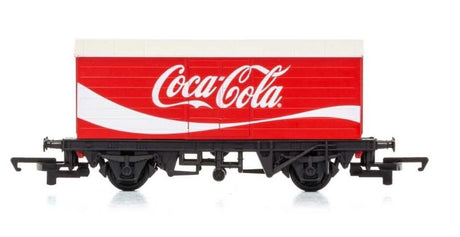 Hornby Coca Cola LWB Box Van, 1/76 scale model with vibrant colors and iconic branding for train layouts.