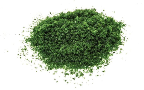 Dark green flockage by Hornby, perfect for adding realistic grass to model railways and dioramas.