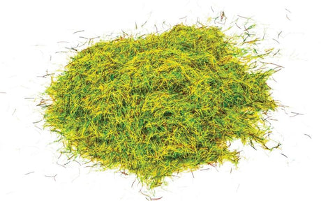 Vibrant 2.5mm mixed summer static grass by Hornby for realistic model railway and diorama landscapes.