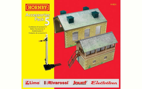 Hornby TrackMat Access 5 includes an Engine Shed, Signal Box, and Distant Signal for enhanced model train layouts.