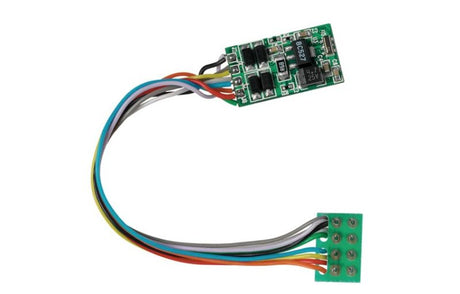 Hornby DCC Loco Decoder 1.3 for model trains, featuring customizable speed control, overload protection, and light functions.